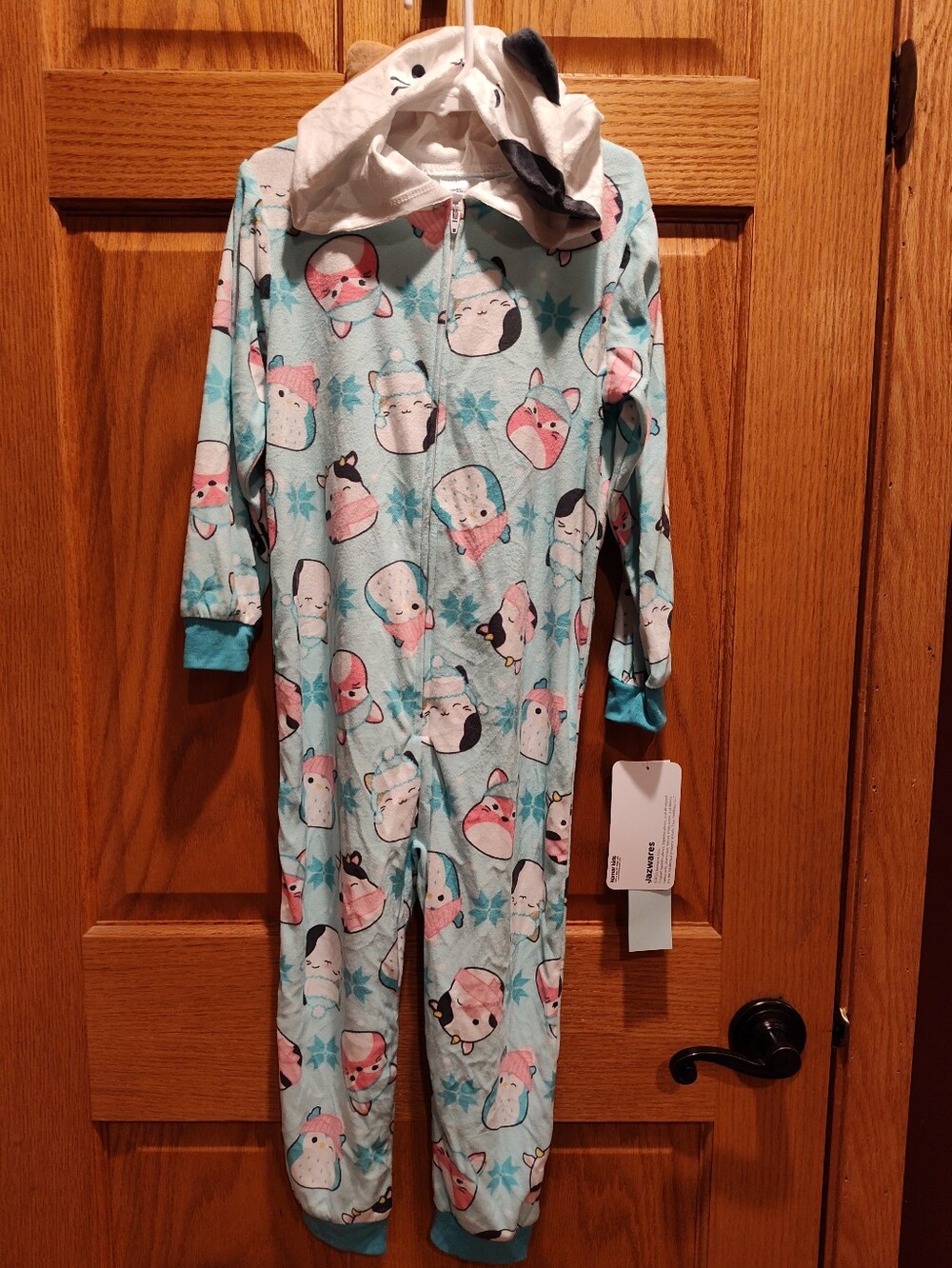 Squishmallows Calico Cat and Characters Soft Fleece Hooded Pajama Sleeper, XS4/5